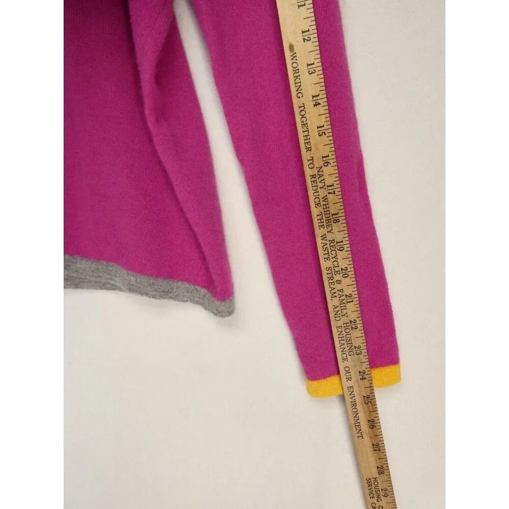 Vtg‎ Y2K Lambs Wool Blend Sweater Made in Italy Women XL Pink Neon Hearts Love - Picture 7 of 8